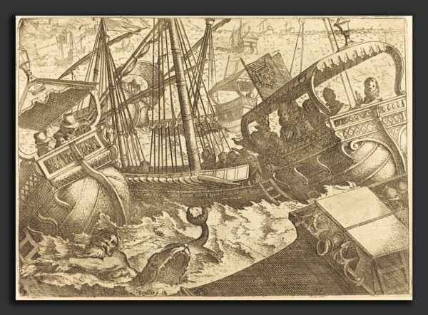 Jacques Callot (French, 1592 - 1635), Storm Off the Coast of Barcelona, 1612, etching on laid paper