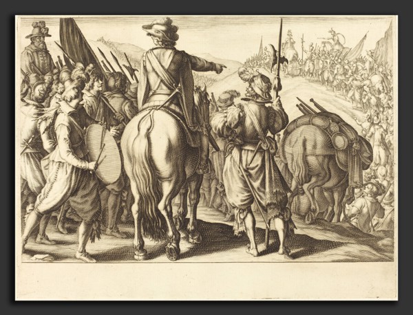 Jacques Callot (French, 1592 - 1635), The Troops on the March, c. 1614, engraving on laid paper