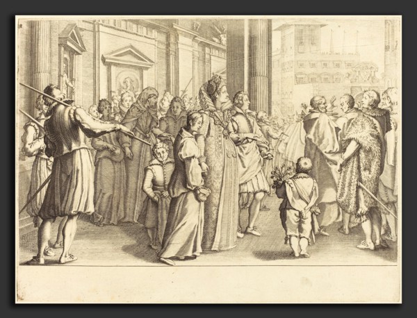 Jacques Callot (French, 1592 - 1635), Grand Duchess at the Procession of the Young Girls, c. 1614,