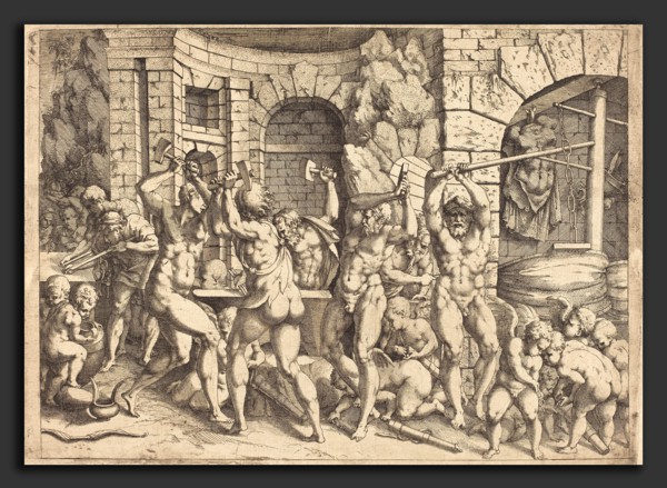 Louis Elle I after Francesco Primaticcio (French, 1612 - 1689), The Forge of Vulcan, etching