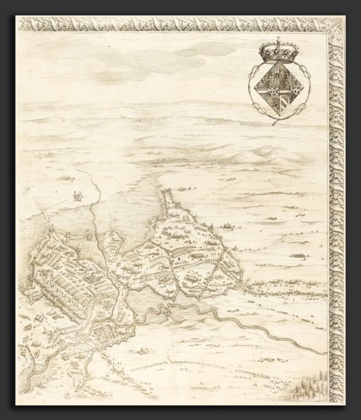 Jacques Callot (French, 1592 - 1635), The Siege of Breda [plate 3 of 6], 1627-1628, etching