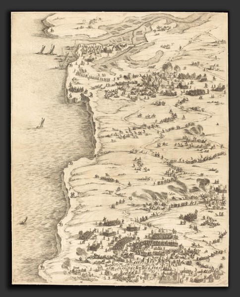 Jacques Callot (French, 1592 - 1635), The Siege of La Rochelle [plate 5 of 16;  set comprises 1952