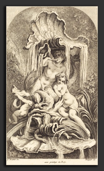 Gabriel Huquier after FranÃ§ois Boucher (French, 1695 - 1772), Triton and Nymph, in or after 1736,