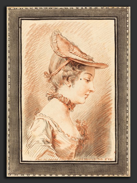 Gilles Demarteau, the Elder after Jean-Martial Fredou (French, 1722 - 1776), Head of a Young Woman,
