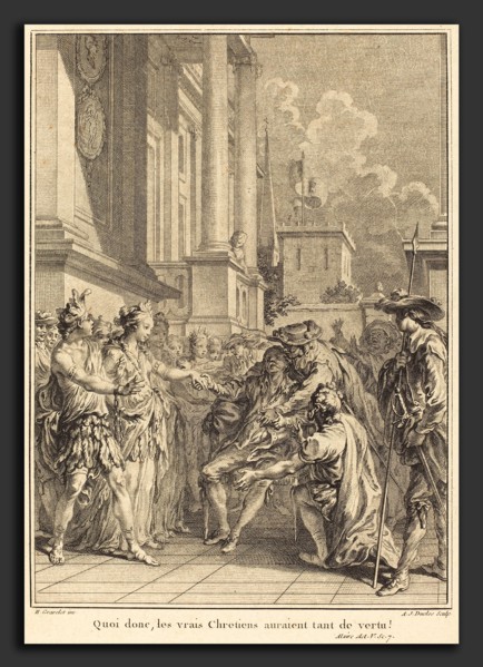 Antoine-Jean Duclos after Hubert FranÃ§ois Gravelot (French, 1742 - 1795), Quoi donc, les vrais