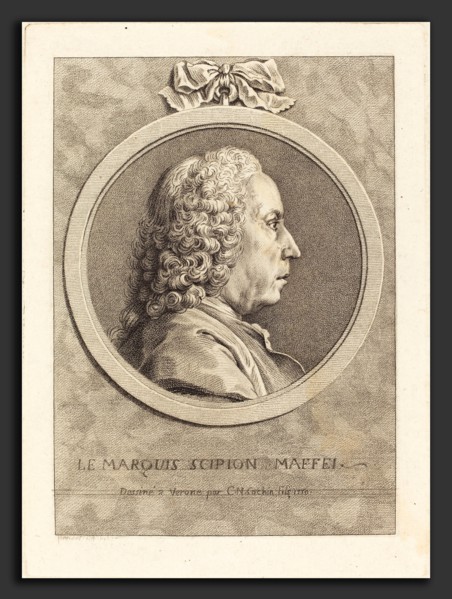 Charles-Nicolas Cochin II (French, 1715 - 1790), Le Marquis Scipion Maffei, 1750, crayon manner