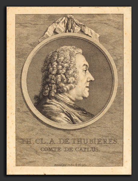 Charles-Nicolas Cochin II (French, 1715 - 1790), Ph.Cl.A. de Thubieres, Comte de Caylus, 1752,