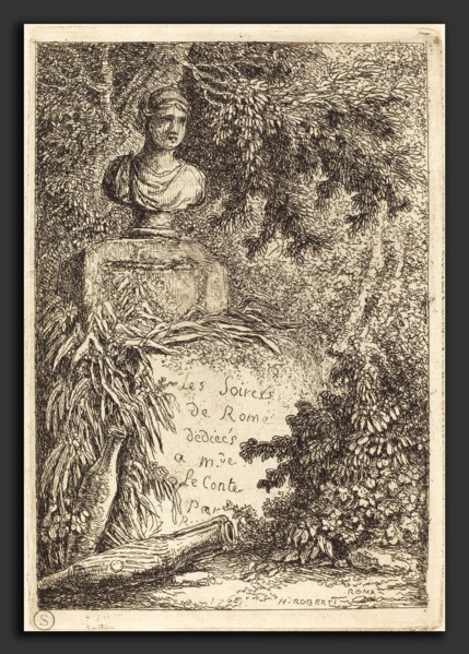 Hubert Robert (French, 1733 - 1808), The Portrait Bust, 1764, etching on laid paper