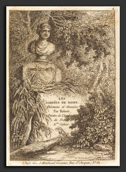 Hubert Robert (French, 1733 - 1808), The Portrait Bust, etching