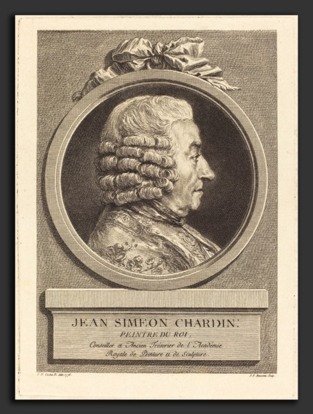 Jean Francois Rousseau (French, born c. 1740), Jean Baptiste Simeon Chardin, 1776, etching