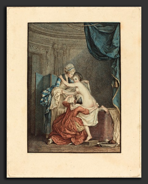 Nicolas Francois Regnault after Pierre-Antoine Baudouin (French, 1746 - c. 1810), Le bain (The