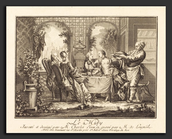 Joseph de Longueil after Charles Eisen (French, 1730 - 1792), Le midi, etching and engraving