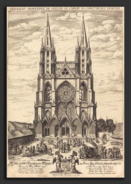Nicolas de Son (French, active 1620s), La facade de l'abbaye de S. Nicaise de Reims, 1625, etching