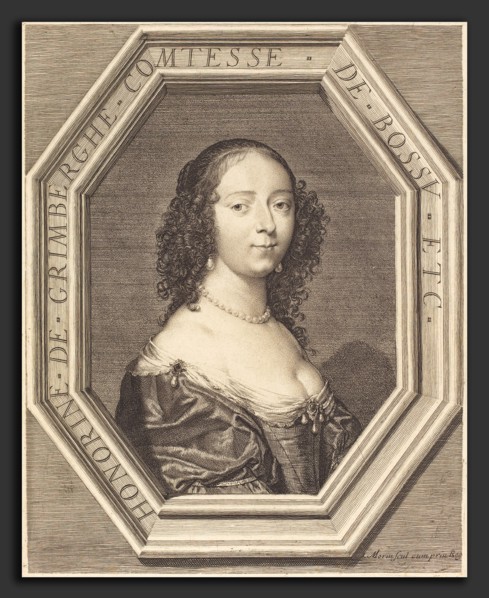 Jean Morin (French, c. 1600 - 1650), Honorine Grimberge, comtesse de Bossu, etching, engraving, and