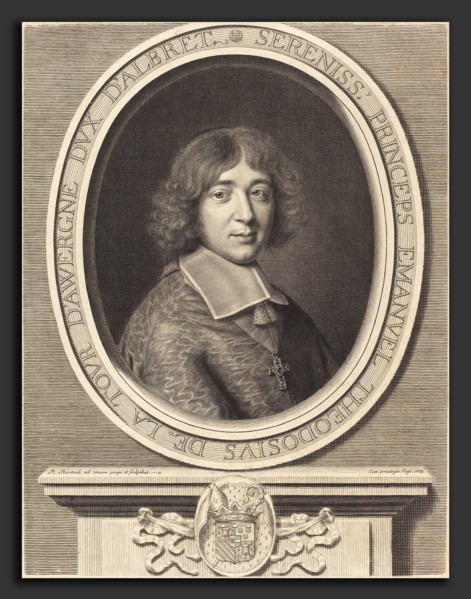 Robert Nanteuil (French, 1623 - 1678), Cardinal de Bouillon, 1668, engraving