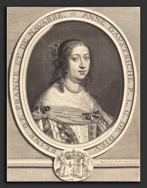 Robert Nanteuil after Pierre Mignard I (French, 1623 - 1678), Anne of Austria, Queen of France and