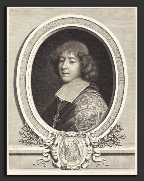Antoine Masson after Nicolas Mignard (French, 1636 - 1700), Cardinal de Bouillon, 1665, etching and