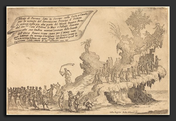 Jacques Callot (French, 1592 - 1635), The Float of Mount Parnassus, 1616, etching