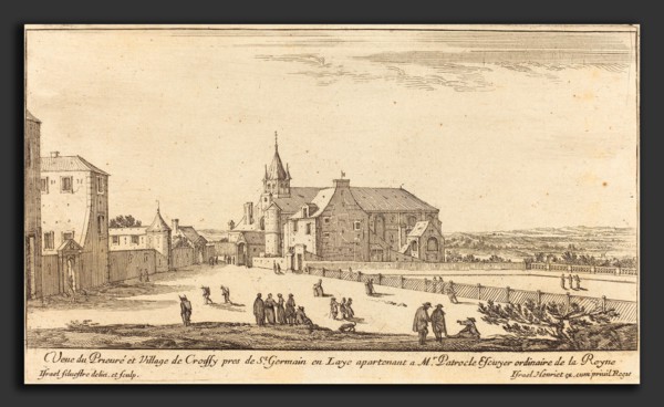 IsraÃ«l Silvestre (French, 1621 - 1691), Veue de Prieure et Village de Croissy, 1650, etching