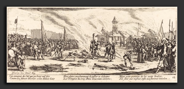 Jacques Callot (French, 1592 - 1635), The Stake, c. 1633, etching