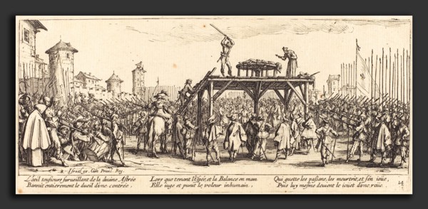 Jacques Callot (French, 1592 - 1635), The Wheel, c. 1633, etching