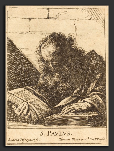 Laurent de La Hyre (French, 1606 - 1656), Saint Paul, 1620s, etching on laid paper