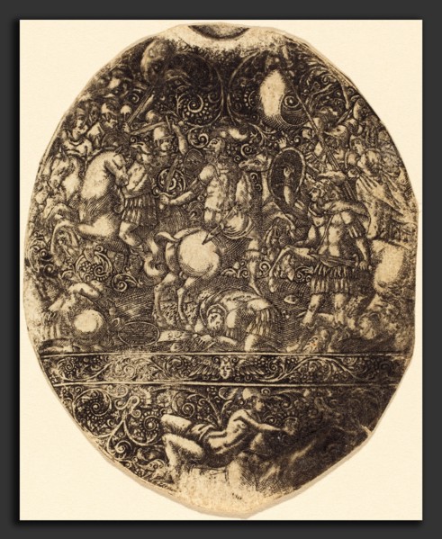 Antoine Jacquard (French, died 1652), Seige of Troy, engraving