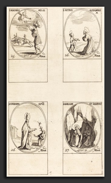 Jacques Callot (French, 1592 - 1635), St. Mercury; St. Peter of Alexandria; St. Conrad; Sts.