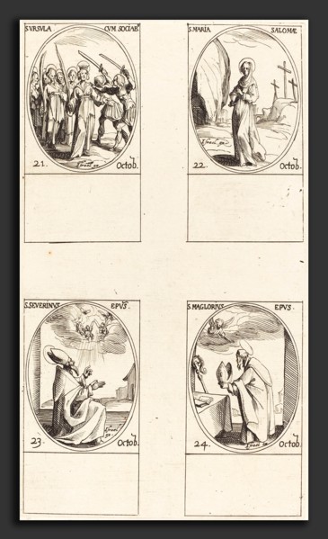Jacques Callot (French, 1592 - 1635), St. Ursula and Companions; St. Mary Salome; St. Severinus; St
