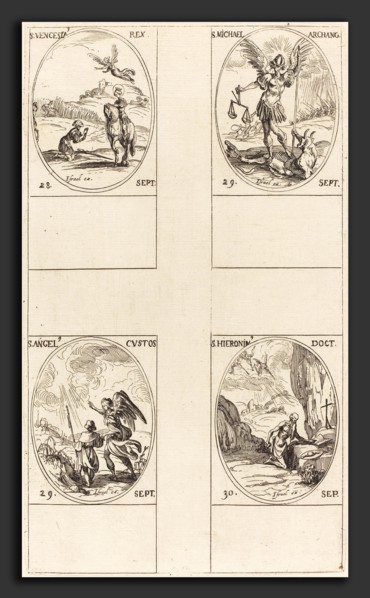 Jacques Callot (French, 1592 - 1635), St. Wenceslas; St. Michael, Archangel; The Guardian Angel; St