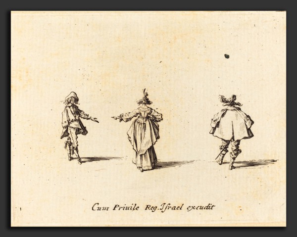 Jacques Callot (French, 1592 - 1635), Lady with Outstretched Arm,  Seen from Behind, and Two