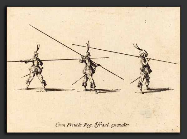 Jacques Callot (French, 1592 - 1635), Drill with Tilted Pikes, 1634-1635, etching