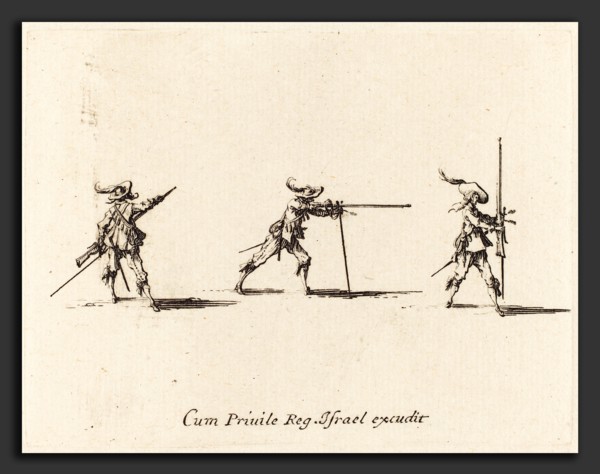 Jacques Callot (French, 1592 - 1635), Taking the Firing Position with the Musket, 1634-1635,