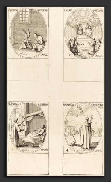 Jacques Callot (French, 1592 - 1635), St. Peter, Apostle; St. Mary of Angels; Discovery of the Body