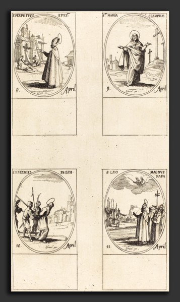 Jacques Callot (French, 1592 - 1635), St. Perpetuus; St. Mary of Cleophas; St. Ezechiel; St. Leo