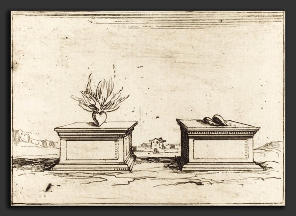 Jacques Callot (French, 1592 - 1635), Two Hearts, 1628, etching