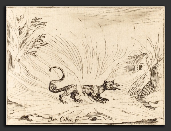 Jacques Callot (French, 1592 - 1635), Salamander Surrounded by Flames, etching