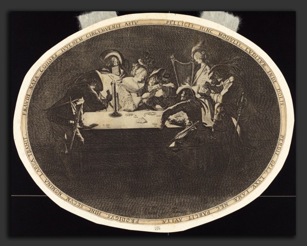 Jacques Callot (French, 1592 - 1635), The Card Players, c. 1628, etching and engraving