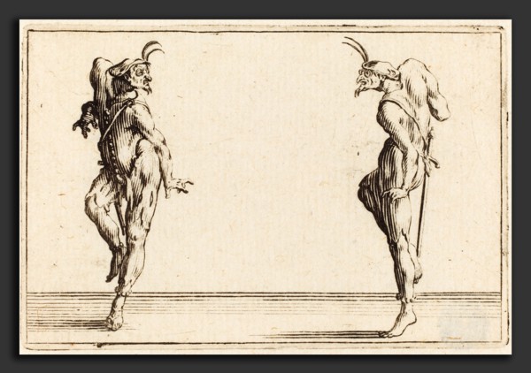 Jacques Callot (French, 1592 - 1635), Two Pantaloons Dancing, c. 1622, etching