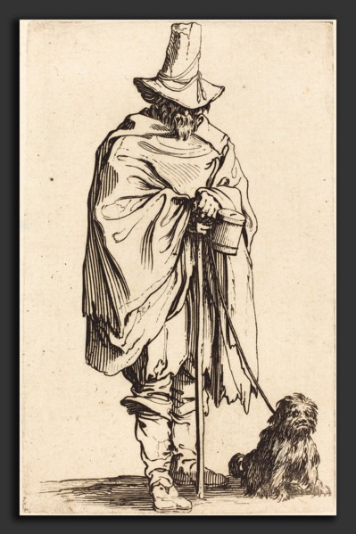 Jacques Callot (French, 1592 - 1635), Beggar with Dog, c. 1622, etching