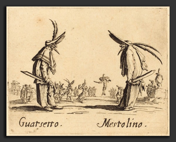 Jacques Callot (French, 1592 - 1635), Guatsetto and Mestolino, c. 1622, etching