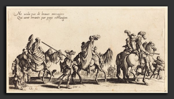 Jacques Callot (French, 1592 - 1635), The Bohemians Marching: The Vanguard, 1621, etching and