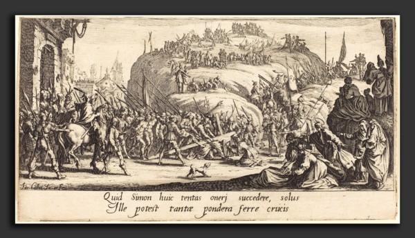 Jacques Callot (French, 1592 - 1635), The Carrying of the Cross, c. 1618, etching and engraving