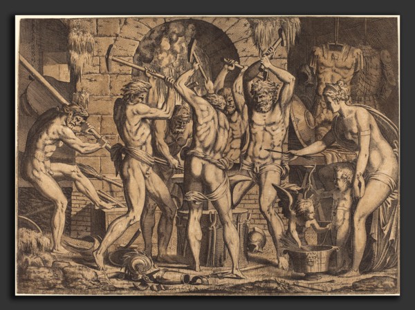 Léon Davent (French (?), active 1540-1556), Venus at Vulcan's Forge, etching