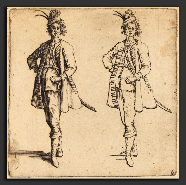 Jacques Callot (French, 1592 - 1635), Officer, Front View, 1617 and 1621, etching