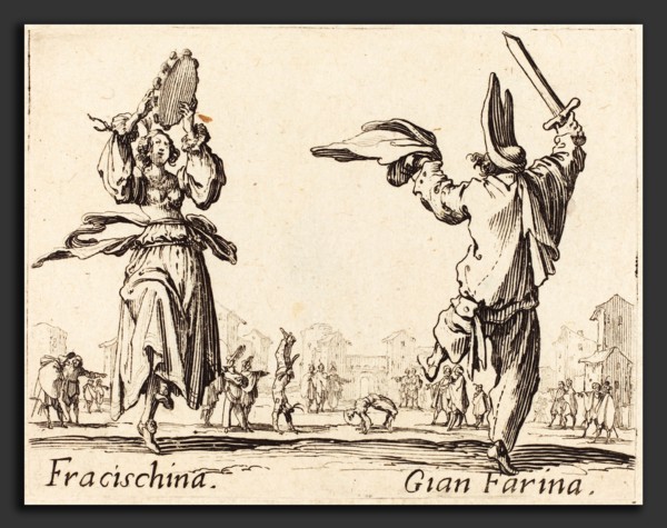 Jacques Callot (French, 1592 - 1635), Fracischina and Gian Farina, c. 1622, etching