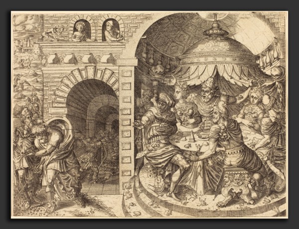 Pierre Woeiriot (French, 1532 - 1599), Pharaoh and the Plague of Frogs, engraving