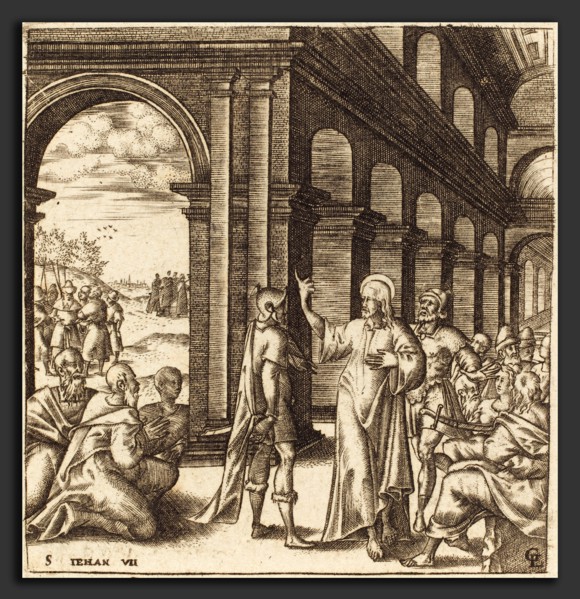 Léonard Gaultier (French, 1561 - 1641), Christ at the Feast of Tabernacles, probably c. 1576-1580,