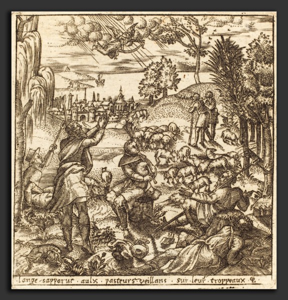 Léonard Gaultier (French, 1561 - 1641), The Annunciation to the Shepherds, probably c. 1576-1580,