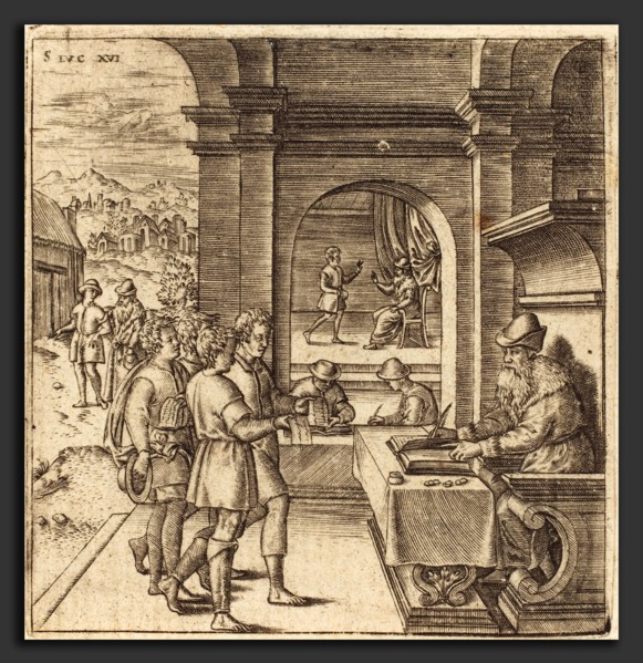 Léonard Gaultier (French, 1561 - 1641), The Dishonest Steward, probably c. 1576-1580, engraving